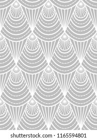 Seamless gray-white pattern in art deco style