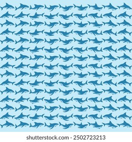 Seamless Great White Shark Background Pattern Vector