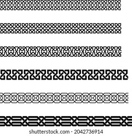 Seamless greco-roman border pattern on isolated white background.
Antique Texture perfect for backgrounds, illustrations, fashion, sew, stitch, seam, photo frames or letter border.