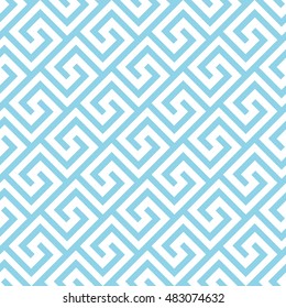 Seamless greek blue pattern. Abstract repeating geometric background. Vector illustration.