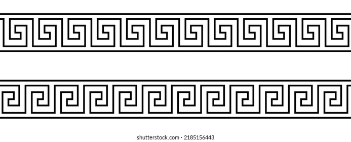 Seamless Greek key patterns. Black and white decorative ornament. Vector illustration