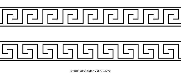 Seamless Greek key patterns. Black and white decorative ornament. Vector illustration