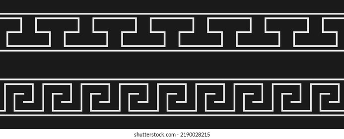 Seamless Greek Key Patterns Black White Stock Vector (Royalty Free ...