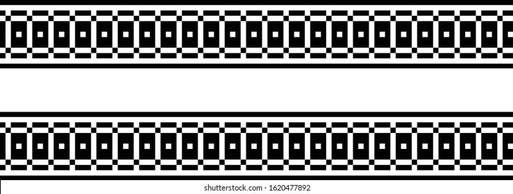 Seamless greek ornament on black and white background