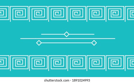 Nahtlose griechische Ornamente. Vektorgrafik, der graue Hintergrund für Textilien, Stoffe, Tapeten, Druck, Deckung, Hintergrund, Oberfläche, Banner, Paketdesign wiederholt. Weiße Elemente auf Blau. Geometrisches Muster