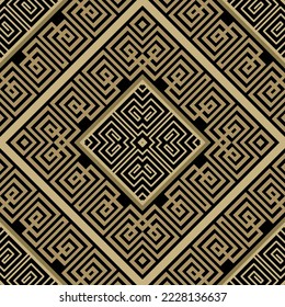 Patrón griego sin foco. Lujo de repetición de fondo de autobús. Fondo vectorial con patrones geométricos modernos. Hermosos adornos griegos de estilo étnico tradicional. Crudos griegos, marcos de rhombus, laberintos.