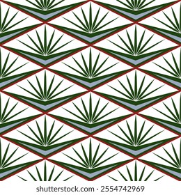 Seamless green abstract geometric pattern. Vector unusual ornament of polygonal shapes. Daring creative monochrome design. Mosaic tile background for wallpaper, textile, etc.