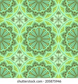 Papel de pared de vector geométrico abstracto de color verde sin soldadura.