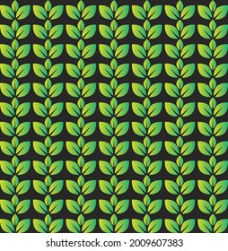 seamless green abstract  leaf pattern design