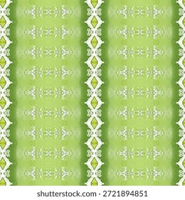 Seamless green abstract pattern with symmetrical shapes and soft textures. Ideal abstract background for textile design, wallpaper, packaging, and creative projects.