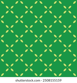 Seamless green abstract petals geometric textile pattern vector