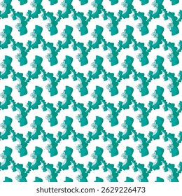 Seamless Green Alligator Pattern with Playful Illustrations and Abstract Design