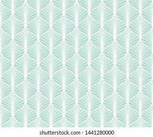 Seamless Green Art Deco Pattern. Vintage geometric minimalistic background. Abstract Luxury Illustration.