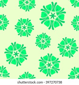 Seamless green background boho chic