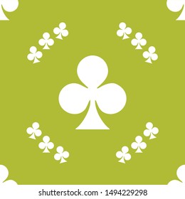 Seamless green background game card icon pattern vector