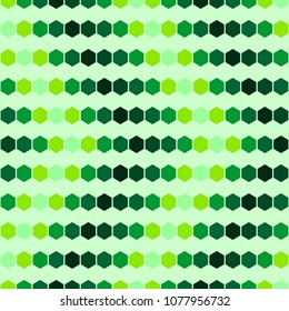 Seamless green background on which the arrow points next or right. Vector polygonal pattern made of hexagon.