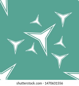 Seamless green background on white star pattern vector