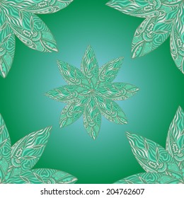 seamless green background with a vegetative ornament vector