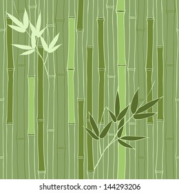 Seamless green bamboo pattern