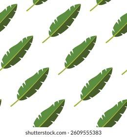 Seamless green banana leaf pattern