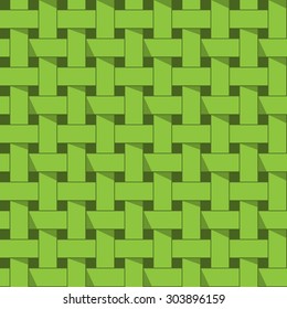 Seamless Green Basket Weave Background Pattern