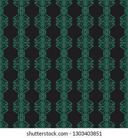 Seamless green and black decorative vector pattern with elegant openwork ornament. Abstract background for printing on paper, wallpaper, covers, textiles, fabrics, for decoration, decoupage, scrapbooking and other