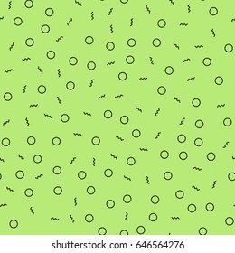 Seamless green and black doodle pattern