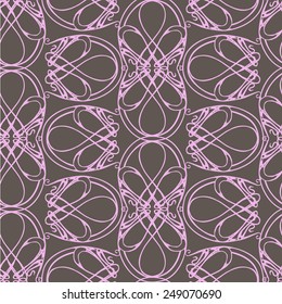Seamless green and blue art nouveau pattern, abstract vector design