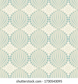 Fondo verde y azul sin inconfundibles con un toque barroco claro. Ilustración vectorial retro. Ideal para imprimir en tela o papel para tapicería, textiles. Art Deco en vector