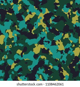 Seamless green and blue military fashion camo pattern vector