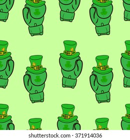 Seamless green boxing gloves