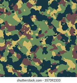 Seamless green bright jungle fashion camouflage pattern vector