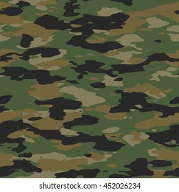 Seamless green and brown classic wide camouflage pattern vector