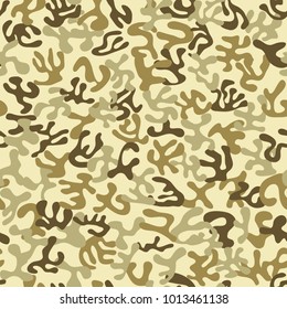 Seamless green, brown and grey colored military camouflage pattern for land disguise - Eps10 vector graphics and illustration