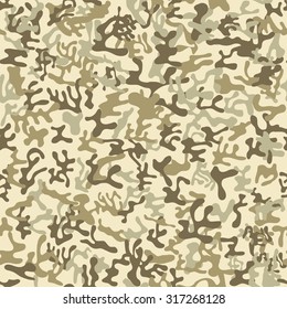 Seamless green, brown and grey colored military camouflage pattern for land disguise - Vector and illustration