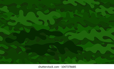 Seamless green camouflage pattern. Repeating military clothing texture.