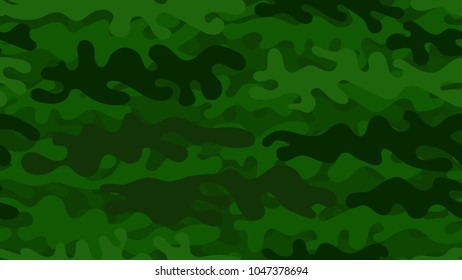 Seamless green camouflage pattern. Repeating military clothing texture.