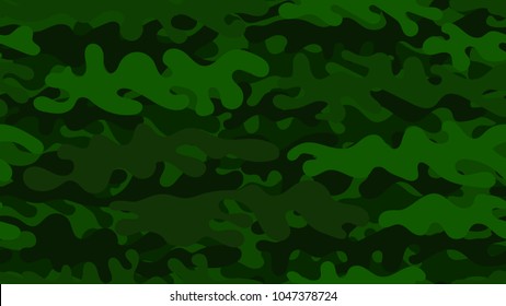 Seamless green camouflage pattern. Repeating military clothing texture.