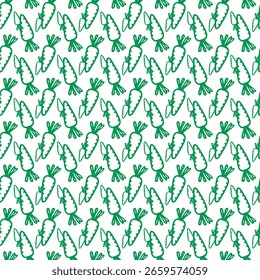 Design de padrão de cenoura verde contínuo adequado para projetos naturais de estilo ecológico