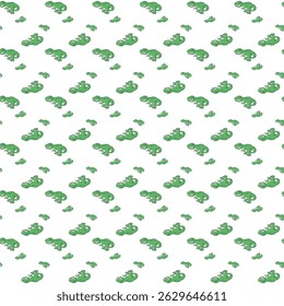 Seamless Green Chameleon Pattern on White Background for Decorative Design Projects