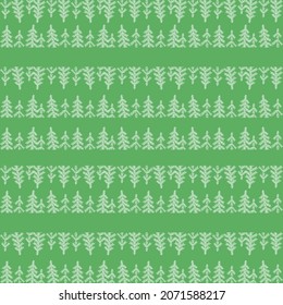 Seamless green christmas background with christmas trees