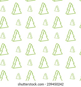 Seamless green christmas-tree pattern 