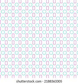 seamless green circle and pink rectangle geometric pattern