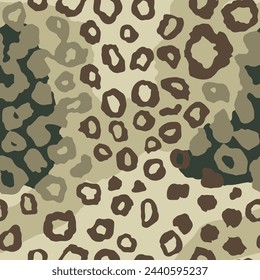 Seamless Green Creative Isolated Zoo Textile Vector. Bright Seamless Abstract Beauty Fur, Seamless Paint Design. Endless Black Animal Ornament Wallpaper.