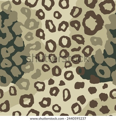 Seamless Green Creative Isolated Zoo Textile Vector. Bright Seamless Abstract Beauty Fur, Seamless Paint Design. Endless Black Animal Ornament Wallpaper.