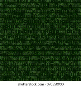 Seamless Green Decimal Computer Code Background Wallpaper. Vector