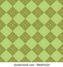 Patrón vectorial de forma de diamante verde sin brillo.