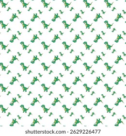 Modelo verde inconsútil del dinosaurio en el fondo blanco para los proyectos creativos del diseño