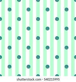 seamless green dot glitter pattern on green stripe background