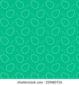 Seamless green easter pattern with eggs